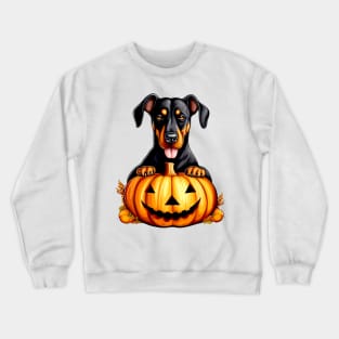 Doberman Pinscher Dog inside Pumpkin  #1 Crewneck Sweatshirt
